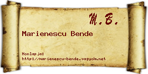 Marienescu Bende névjegykártya